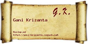 Gani Krizanta névjegykártya